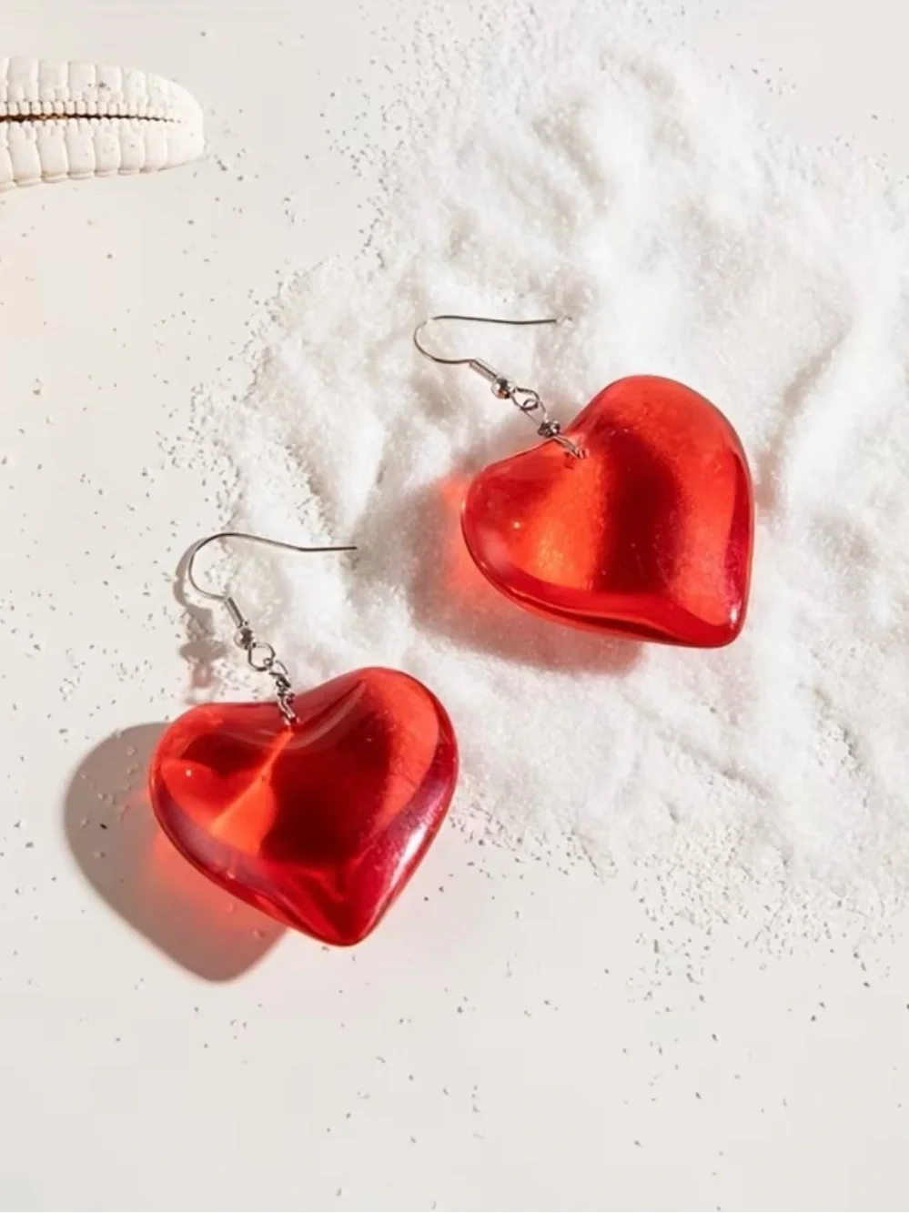 NEW! Red Heart Dangle Earrings for Women. Statement Heart Earrings ❤️